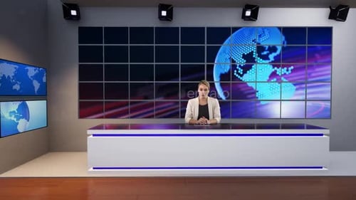 3D Virtual Tv Studio News B908