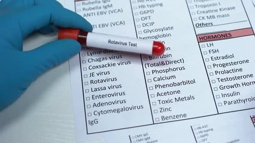 Rotavirus Blood Test Checked on Medical Form