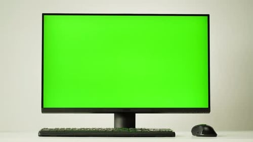 Computer mit Chroma-Key-Nahaufnahme