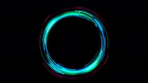 Abstract Swirling Glowing Circles Animation