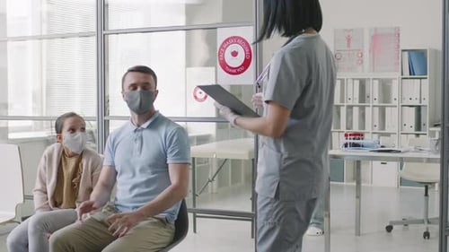 People Get Vaccinated In Clinic