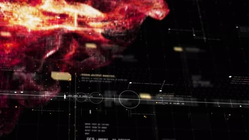 Abstract Flowing Matrix Data and Particles simulation Background 02