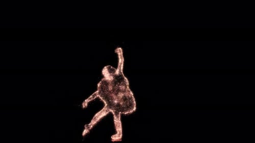 Glowing Particle Ballet Dancer Silhouette Animation
