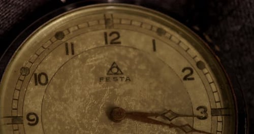 Close Up of Antique Clock Face Time Passing