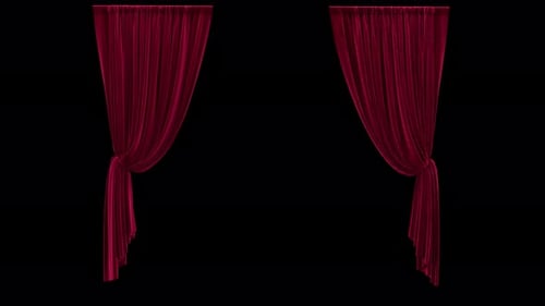 Hanging Red Velvet Curtains with Alpha Channel Animation