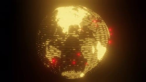 Erdhologramm für Nachrichten über Blogs im Hintergrund Vj Loop 4K