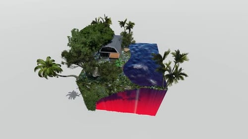 Isometric seafront beach