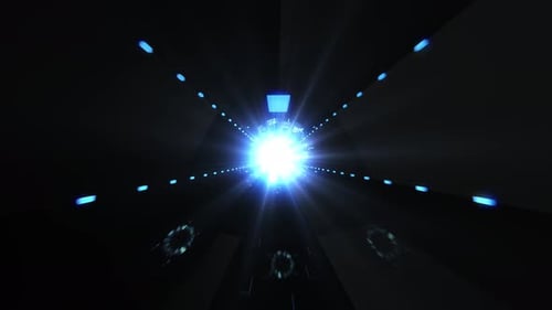 Futuristic Digital Tunnel Light Warp Animation