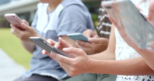 People Use Smart Phones in Outdoor Environment