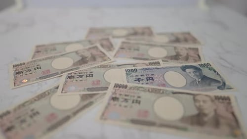 Close up of Japanese Yen Bank Notes