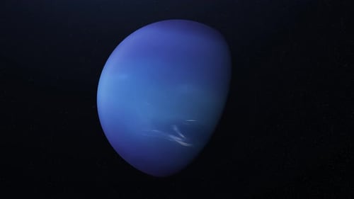Rotating Blue Gas Giant Planet in Deep Space
