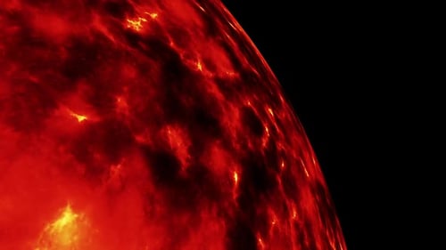 Digitales Rendering Red Burning Fire Planet