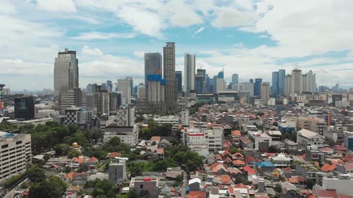 Aerial Panorama of the City Center with Skyscrapers Jakarta