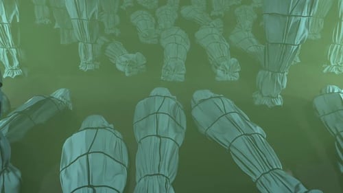 Abstract Wrapped Figures Floating Background Loop