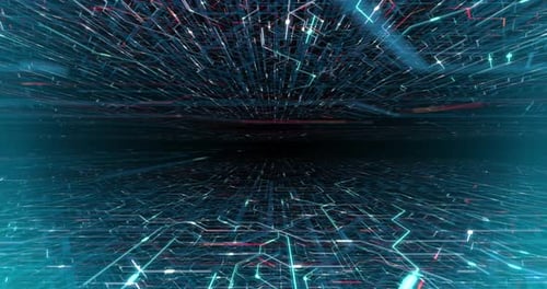 4K seamless loop abstract futuristic electronic circuit board.