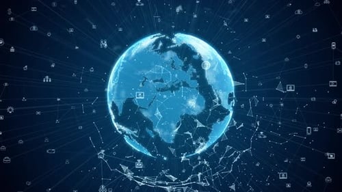 Futuristic Digital Earth Global Network Connection