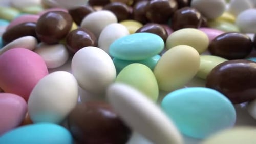 Almonds Falling Slow Motion