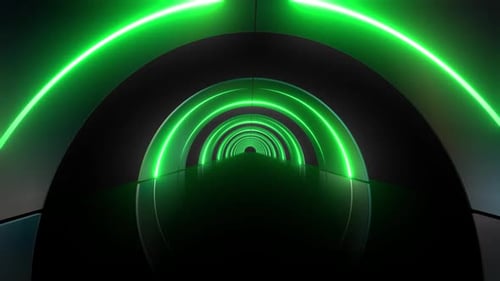Futuristic Neon Archway Tunnel Loop Background