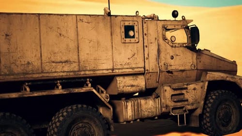 Armoured Military Truck in Desert