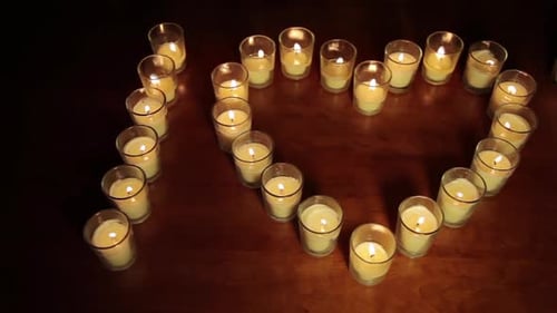 Romantic Candle Heart Glowing in the Dark