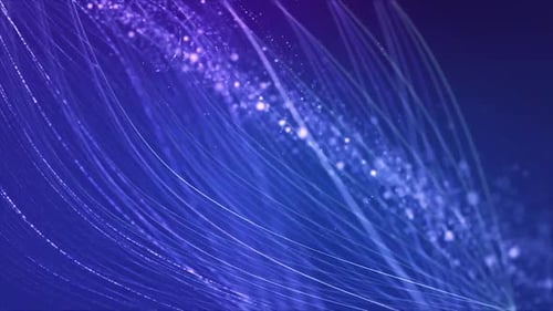 Abstract Flowing Particle Lines Blue Purple Background