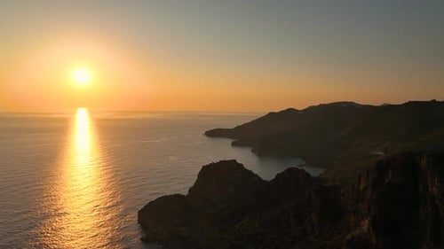 Colorful Sunset Over the Mediterranean Sea