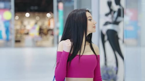 Shopaholic Woman Looking at Shop Window