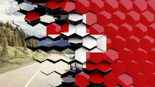 Switzerland Flag Hexagon Transition - 4K Resolution