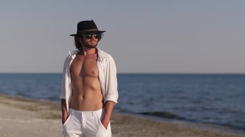 Man Beach Summer Holiday Vacation Concept