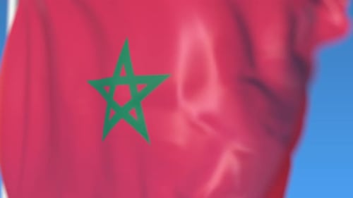 Seamless Waving Flag of Morocco Background