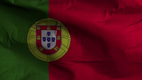 Realistic Waving Portugal Flag Animation