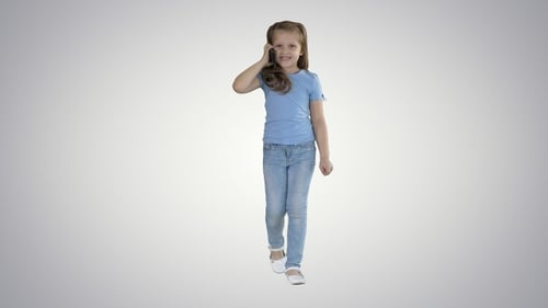 Girl Walking and Talking on a Cell Phone