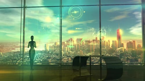 Inteligência artificial trabalhando com dados 4K