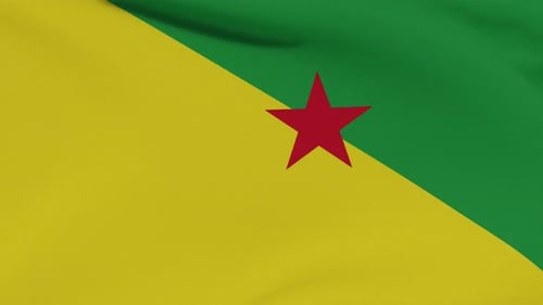 Waving Flag of French Guiana Seamless Loop Animation
