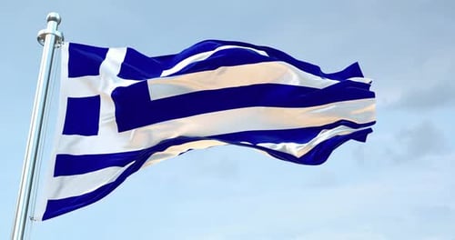 Realistic Waving Greek Flag Animation