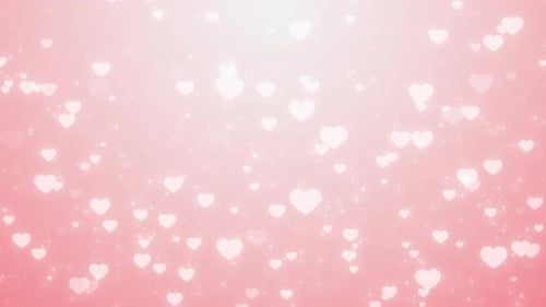 Romantic Floating Hearts and Sparkling Particles Background