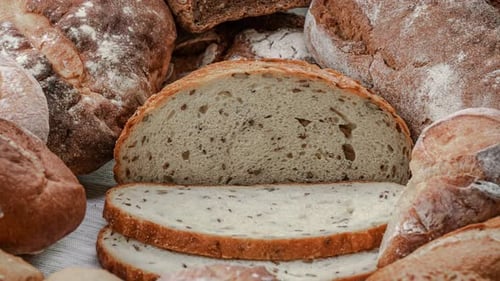 Assortment of Freshly Baked Breads Close Up