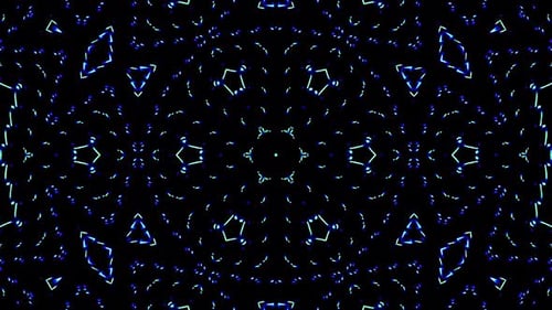 Abstract Blue Light Kaleidoscope Pattern Background Loop