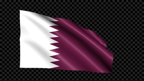 Animated Qatar National Flag Waving
