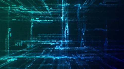 Futuristic Digital Data Grid Network Background Animation