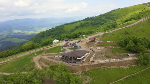 Rosa Khutor Plateau Buildings Slopes and Chair Lifts
