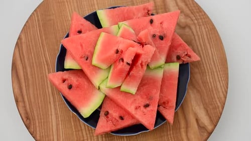 Watermelon Triangle Pieces on a Plate