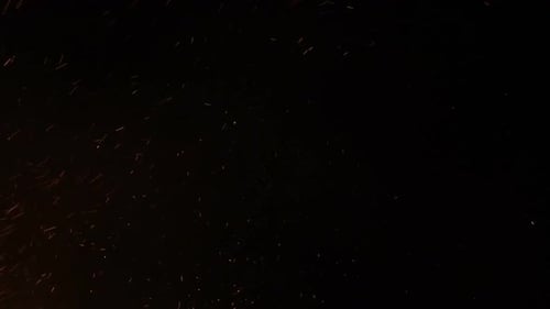 Dramatic Sparks Moving on Black Background