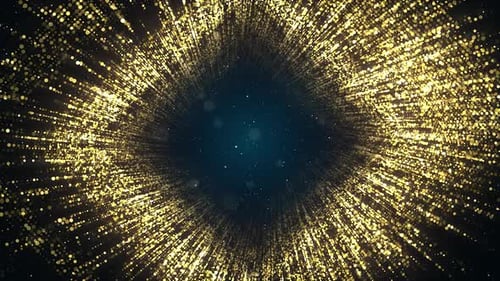 Golden Glitter Particle Burst Abstract Celebration Background