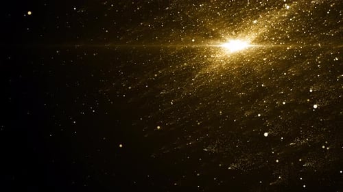 Golden Particles and Light Burst Background Animation