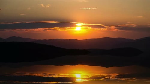 Golden Sunset over Lake