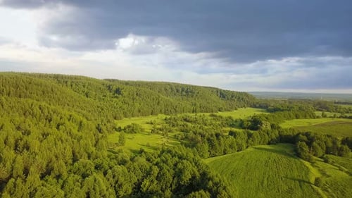 Green Rural Landscape Aerial View