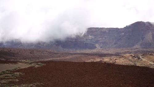 Panoramic Landscape View of the Nature of Spain with Mountains and Clouds
