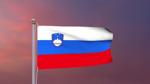 Animated Slovenia Flag Waving 3D Render