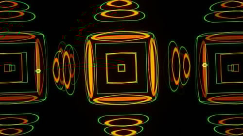 Glowing Neon Geometric Tunnel Background Loop